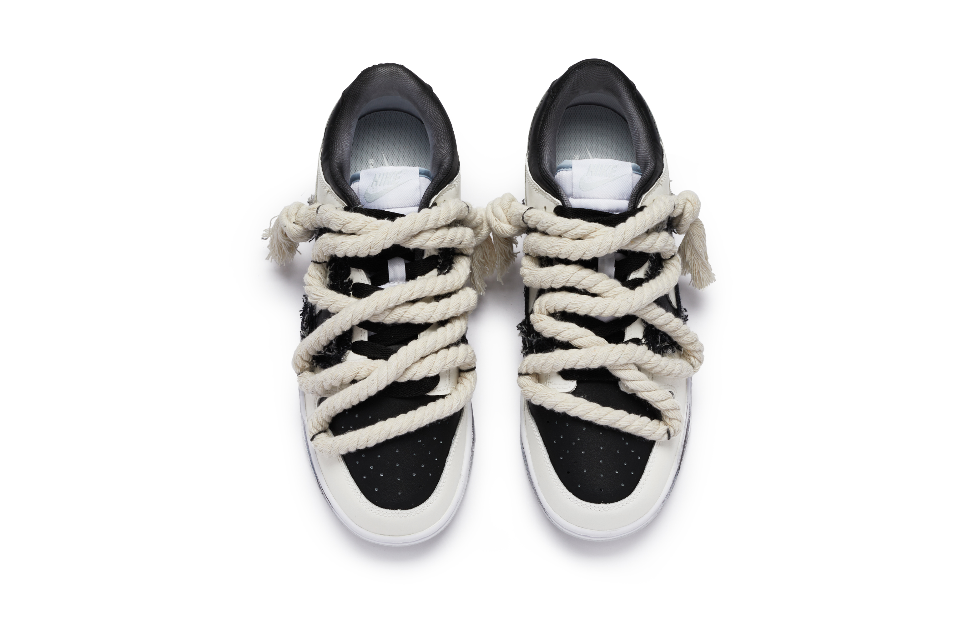 Shop 【客製化球鞋】 Nike Dunk Low BIGNIU 黑白幻覺 簡潔 高街 手繪噴繪 低筒 板鞋 GS 黑白