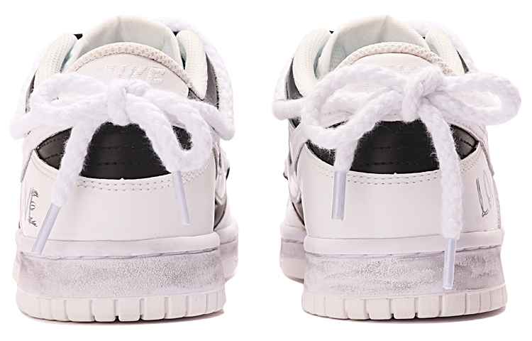 Purchase 【客製球鞋】 Nike Dunk 低筒 經典 Love 復古 老化 簡約 解構雙鞋帶 低筒 滑板鞋 GS 黑白