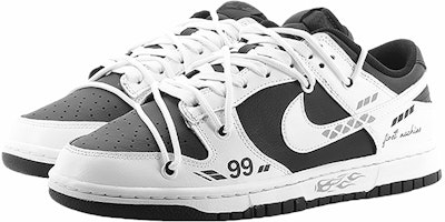 【客製球鞋】Nike Dunk Low 黑白機械 潮流穿孔 復古 防滑輕便 低筒 滑板鞋 男款 黑白 Lookbook 【客製球鞋】Nike Dunk Low 黑白機械 潮流穿孔 復古 防滑輕便 低筒 滑板鞋 男款 黑白