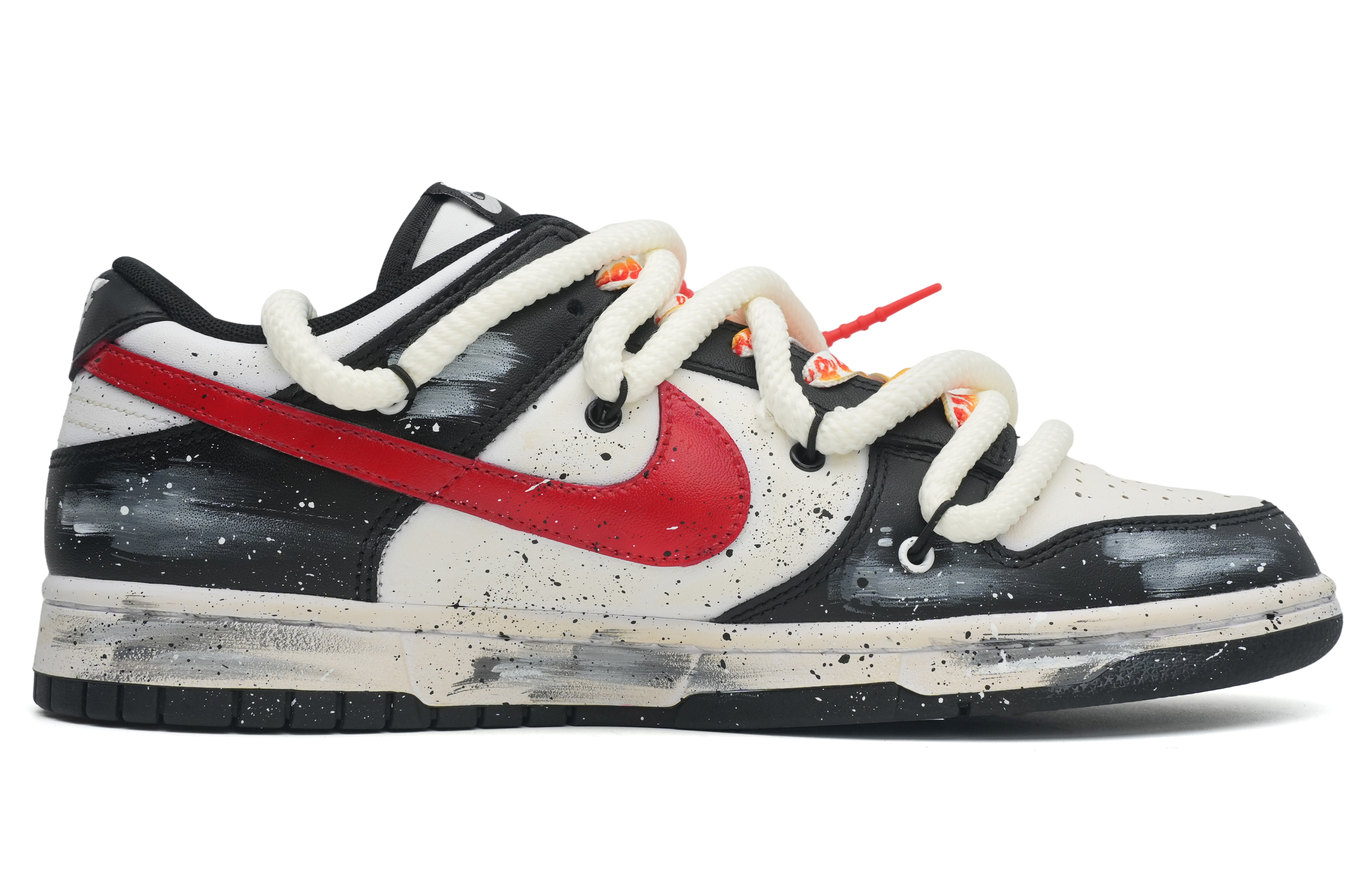 Order [Shoes Custom] Nike Dunk Low 'Hitam Putih Api Teroksidasi' DD1391-100(Team35-活力火焰)