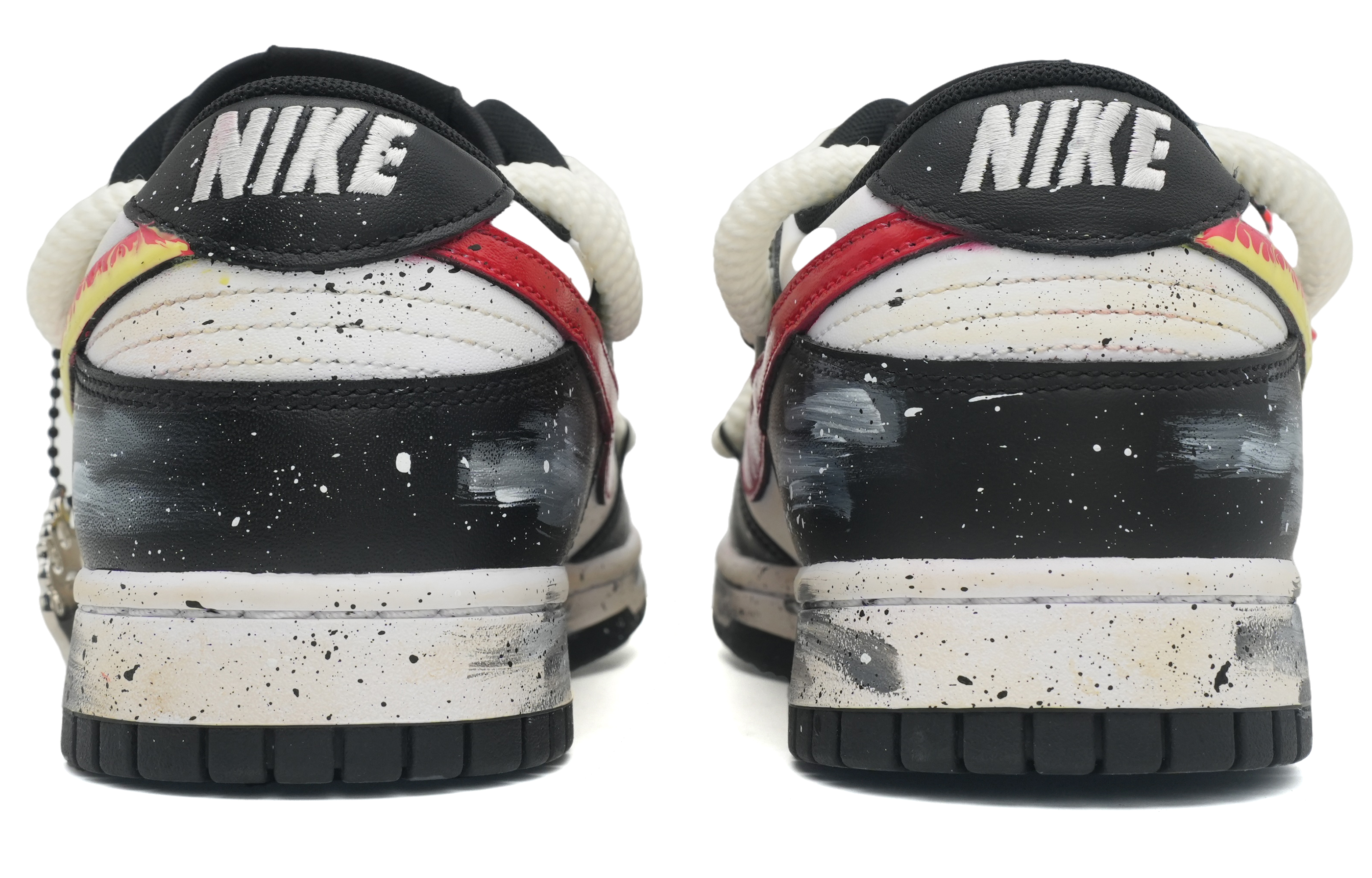 Shop [Shoes Custom] Nike Dunk Low 'Hitam Putih Api Teroksidasi' DD1391-100(Team35-活力火焰)