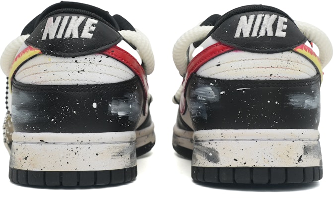 【客製化球鞋】Nike Dunk Low 沈染氧化走舊 高街 活力火焰勾 解構綁帶 美式復古 低筒 板鞋 男女同款 黑白 Shop 【客製化球鞋】Nike Dunk Low 沈染氧化走舊 高街 活力火焰勾 解構綁帶 美式復古 低筒 板鞋 男女同款 黑白