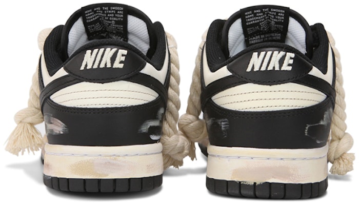 【訂製球鞋】 Nike Dunk Low 麻繩綁帶 氧化做舊 熊貓 高街 低幫 板鞋 GS 黑白米色 Shop 【訂製球鞋】 Nike Dunk Low 麻繩綁帶 氧化做舊 熊貓 高街 低幫 板鞋 GS 黑白米色
