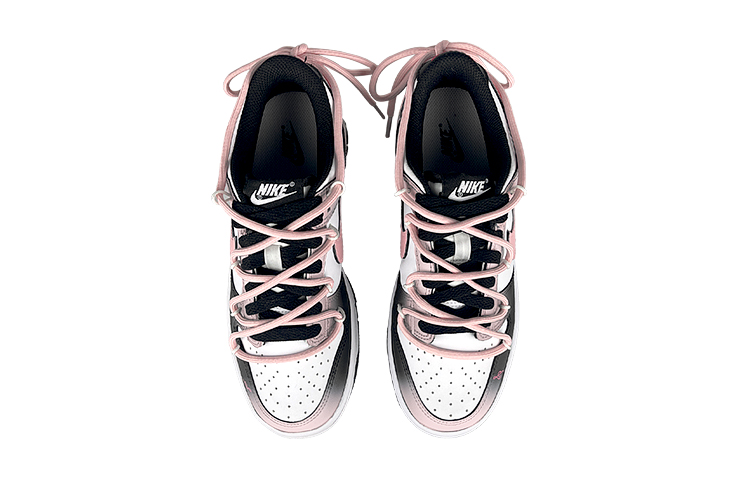 Shop 【定製球鞋】Nike Dunk Low 黑白熊貓 禮盒 粉墨唱片 解構 漸變 低筒 滑板鞋 男女皆宜 黑粉