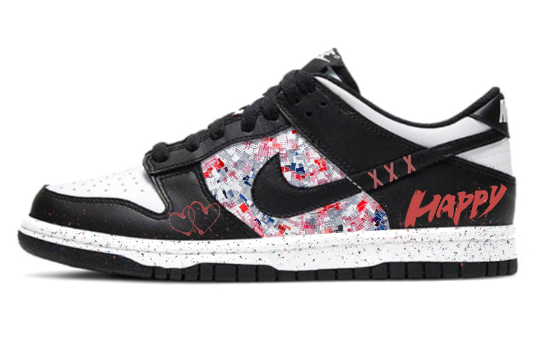 Order [Sepatu Kustom] Nike Dunk Low 'Pandai Grafiti Hitam Putih' CW1590-100(Team10-happy永痕)
