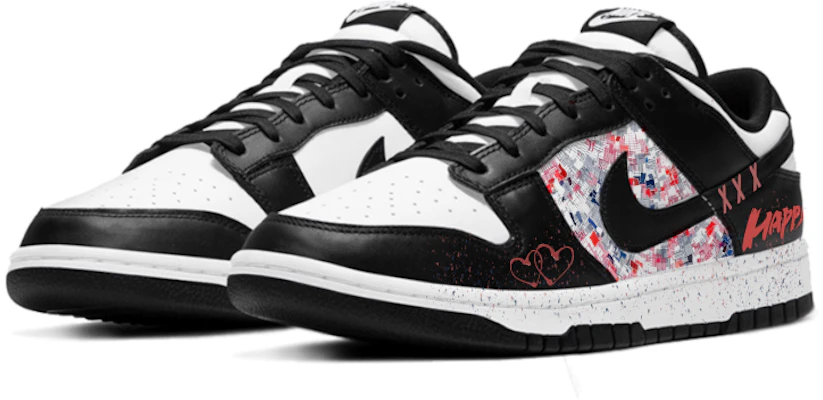 【訂製球鞋】Nike Dunk 藝術塗鴉 happy永痕 防滑耐磨 低筒 板鞋 GS 黑白熊貓 Shop 【訂製球鞋】Nike Dunk 藝術塗鴉 happy永痕 防滑耐磨 低筒 板鞋 GS 黑白熊貓