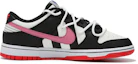 Order 【定製球鞋】 Nike Dunk Low 高街 條紋 貼標 解構綁帶 復古 低筒 板鞋 GS 黑白粉