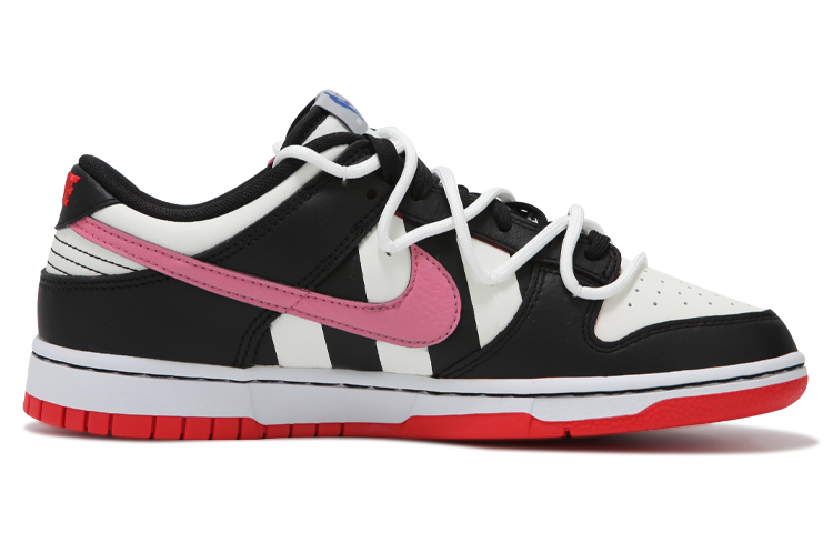 Order 나이키 덩크 로우 '검흰핑 줄무늬' (Nike Dunk Low 'BlackWhitePink Stripes') DD3363-100(Team24-男款条纹黑白粉)