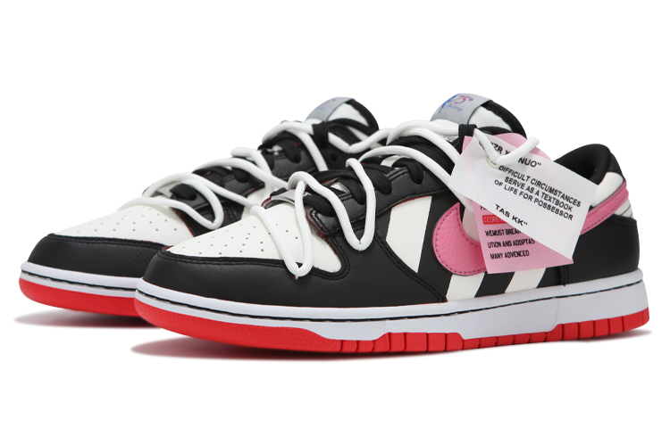 Lookbook 나이키 덩크 로우 '검흰핑 줄무늬' (Nike Dunk Low 'BlackWhitePink Stripes') DD3363-100(Team24-男款条纹黑白粉)