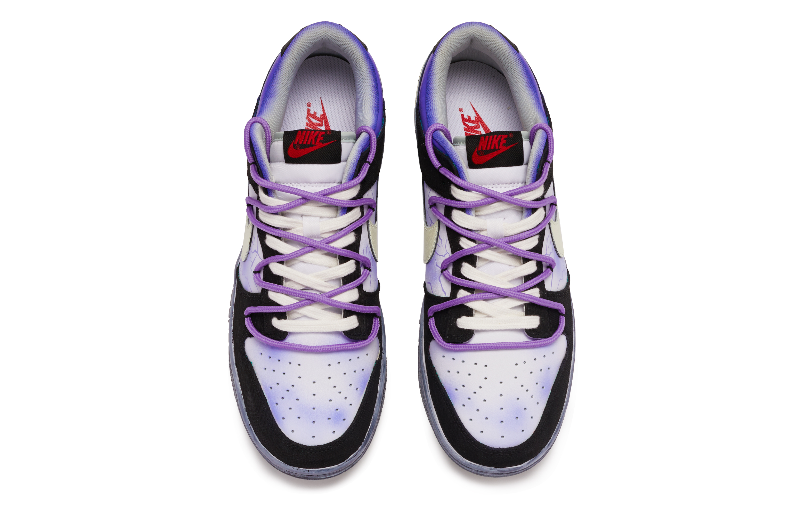 Shop [커스텀 신발] 나이키 덩크 로우 '블랙 화이트 퍼플 BIGNIU' DV0827-100(TeamR-男款平行宇宙S-BOX)