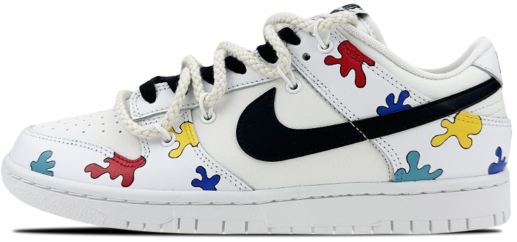 custom-shoes-nike-dunk-low-black-white-puzzle