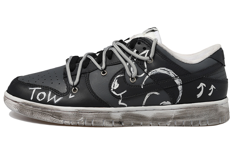 Buy [Sepatu Custom] Nike Dunk Low 'Hitam Putih Rabbit Arrow' DJ6188-101(Team拾玖-做旧全黑兔男S-BOX)