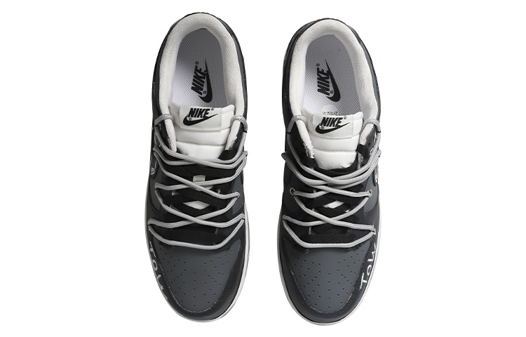 Shop [Sepatu Custom] Nike Dunk Low 'Hitam Putih Rabbit Arrow' DJ6188-101(Team拾玖-做旧全黑兔男S-BOX)