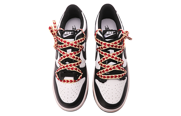 Cheap [Nike Dunk Low'] Rekaan Semula Hitam Putih Kasut Custom CW1590-100(TeamThree-女款心动时刻黑白)