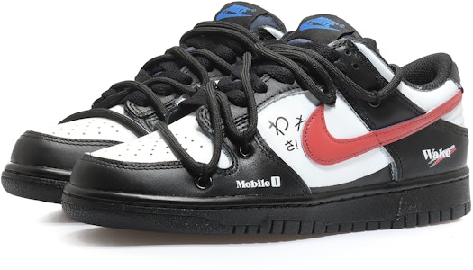 【定制球鞋】Nike Dunk Low 賽車設計款 改裝車文化 潮流logo 街頭 城市機能 解構鞋帶 低幫 板鞋 GS 黑白紅 Lookbook 【定制球鞋】Nike Dunk Low 賽車設計款 改裝車文化 潮流logo 街頭 城市機能 解構鞋帶 低幫 板鞋 GS 黑白紅