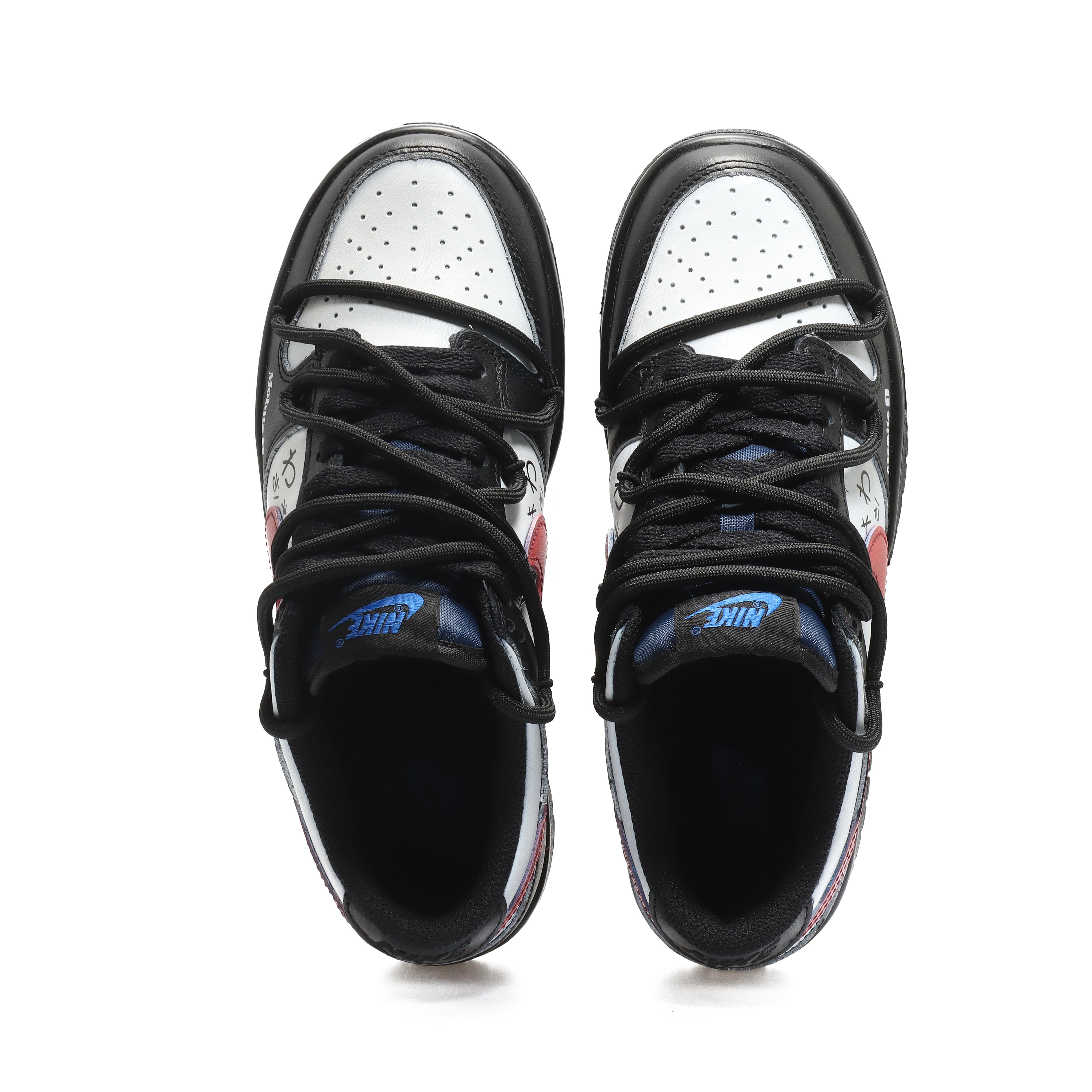 Shop 【定制球鞋】Nike Dunk Low 賽車設計款 改裝車文化 潮流logo 街頭 城市機能 解構鞋帶 低幫 板鞋 GS 黑白紅