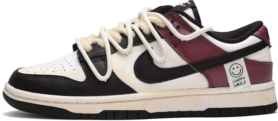 【定製球鞋】Nike Dunk Low 老化 笑臉貼紙 低筒 滑板鞋 男款 黑白紅 Buy 【定製球鞋】Nike Dunk Low 老化 笑臉貼紙 低筒 滑板鞋 男款 黑白紅