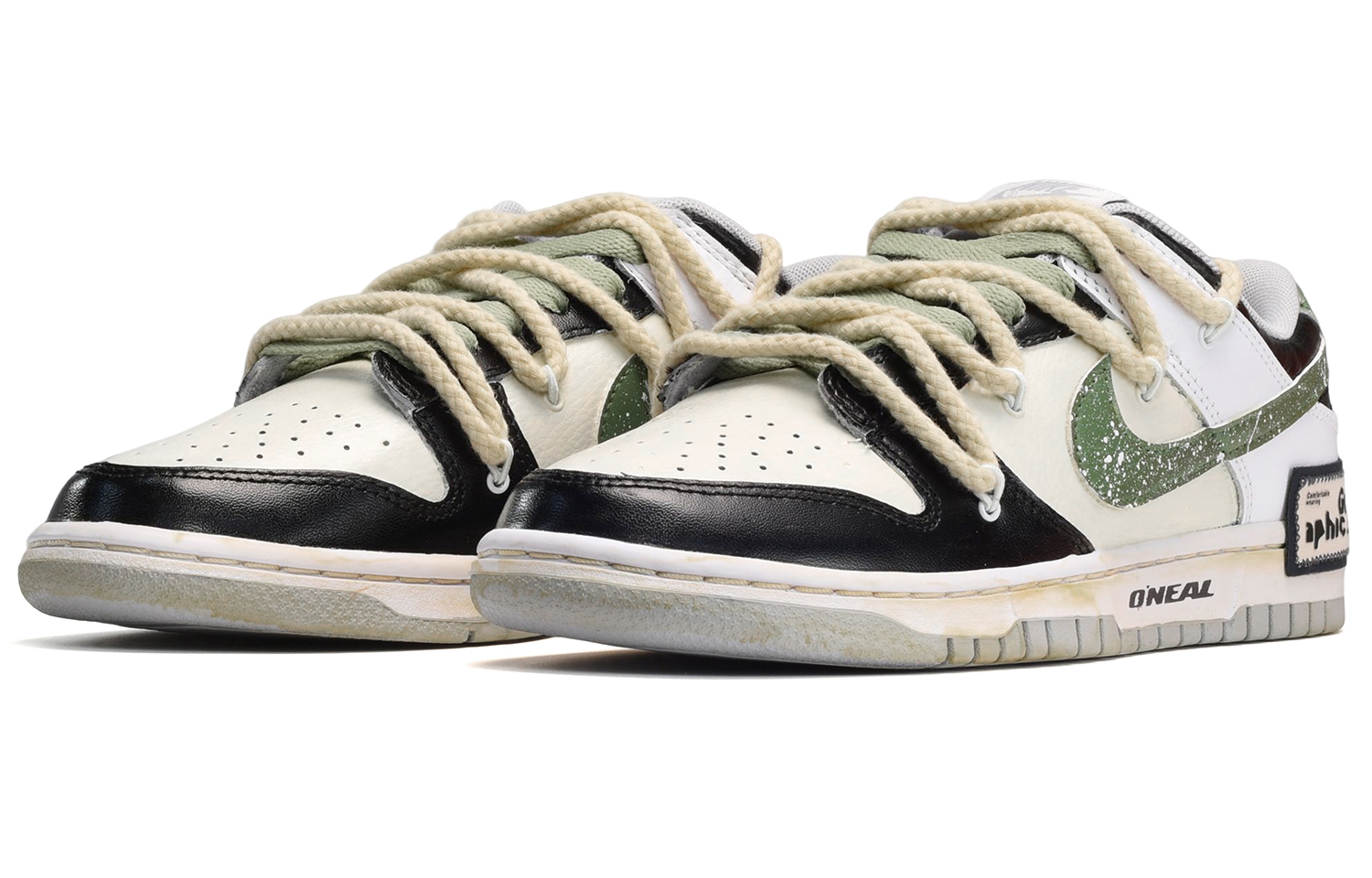 Lookbook Zapatillas Nike Dunk Low 'Negro Blanco Amarillo Manchas Pintura' DJ6188-003(TeamE-男款泼墨黑白黄)