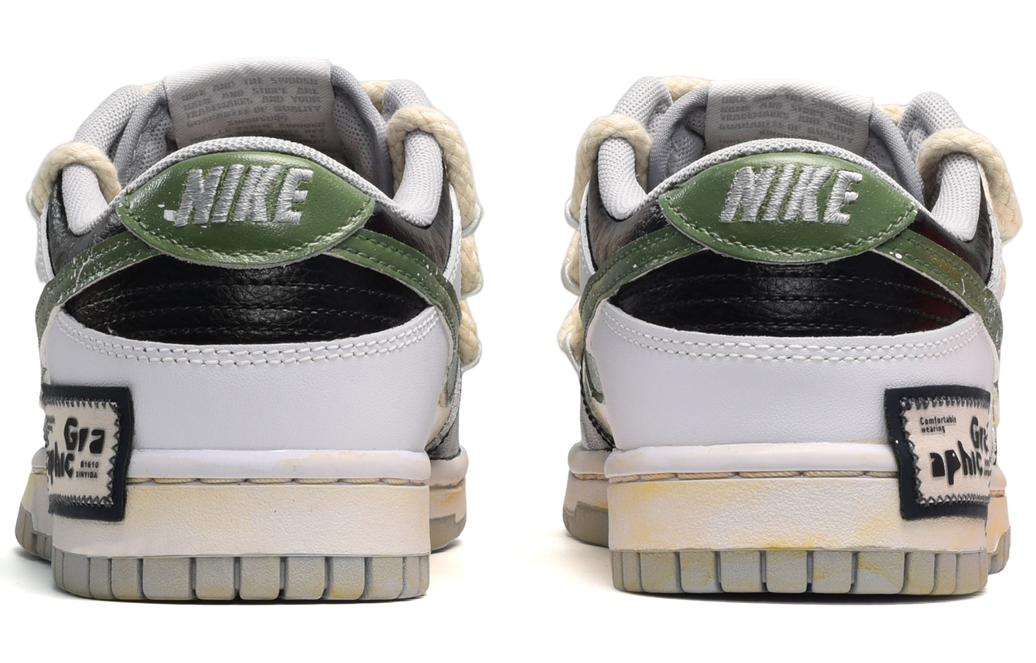 Shop Zapatillas Nike Dunk Low 'Negro Blanco Amarillo Manchas Pintura' DJ6188-003(TeamE-男款泼墨黑白黄)