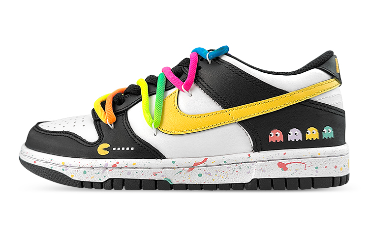 Buy 【定制鞋款】Nike Dunk Low '黑白黄彩虹' CW1590-100(Team76-GS彩虹吃豆人黑白黄)