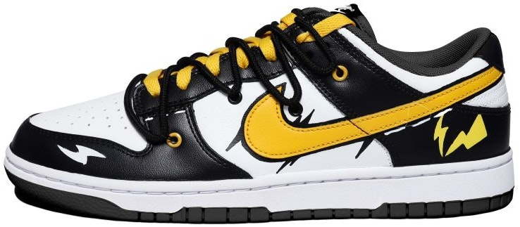 custom-shoes-nike-dunk-low-black-yellow-lightning-custom
