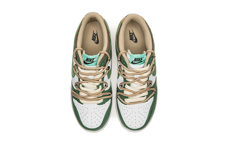 Shop 【定制球鞋】 Nike Dunk Low Blackout 經典休閒板鞋 復古街頭主題 塗鴉 解構雙鞋帶 低幫 板鞋 GS 綠色