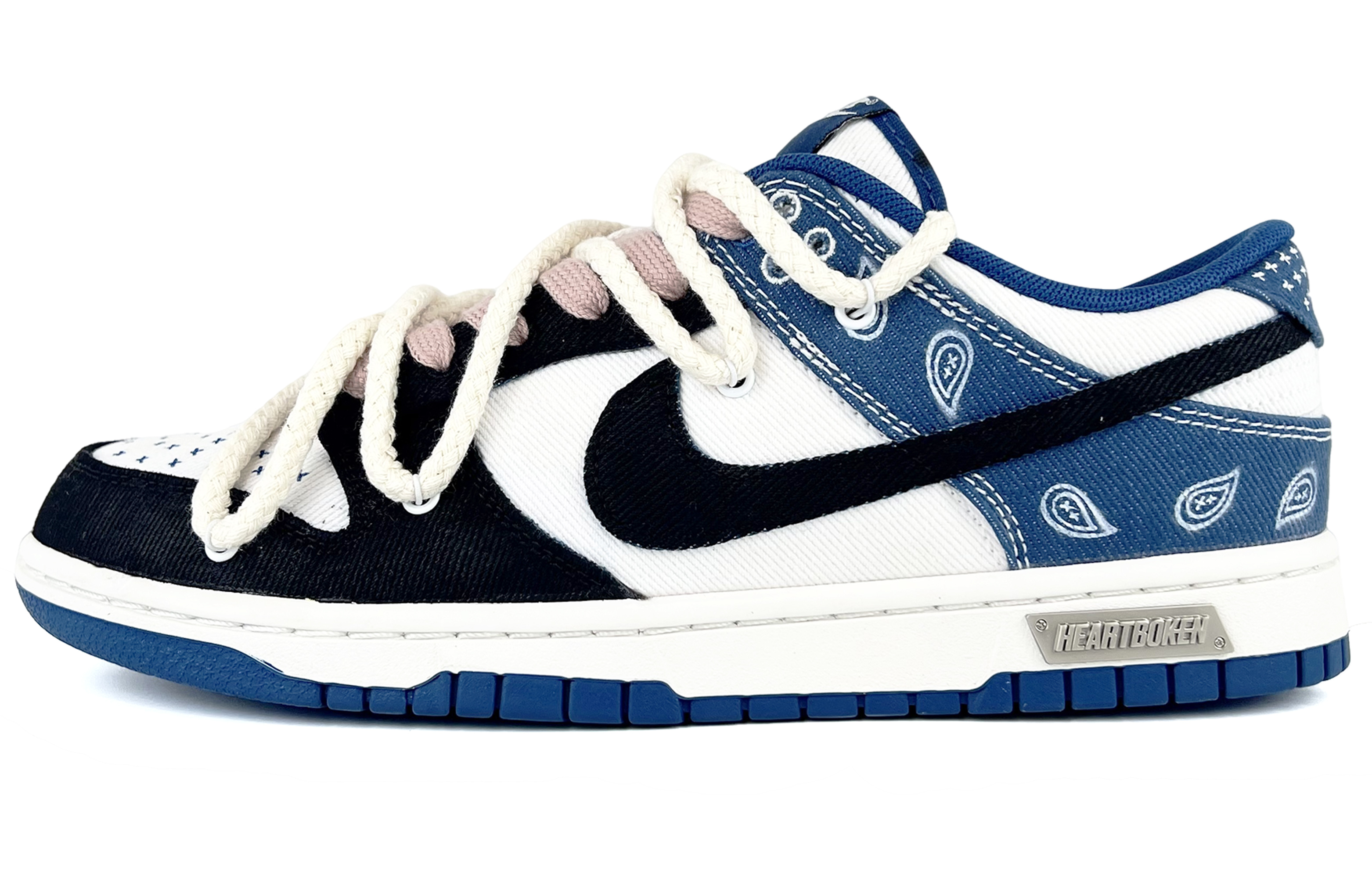 [Custom Shoes] Nike Dunk Low 'Blue-White-Black Paisley'