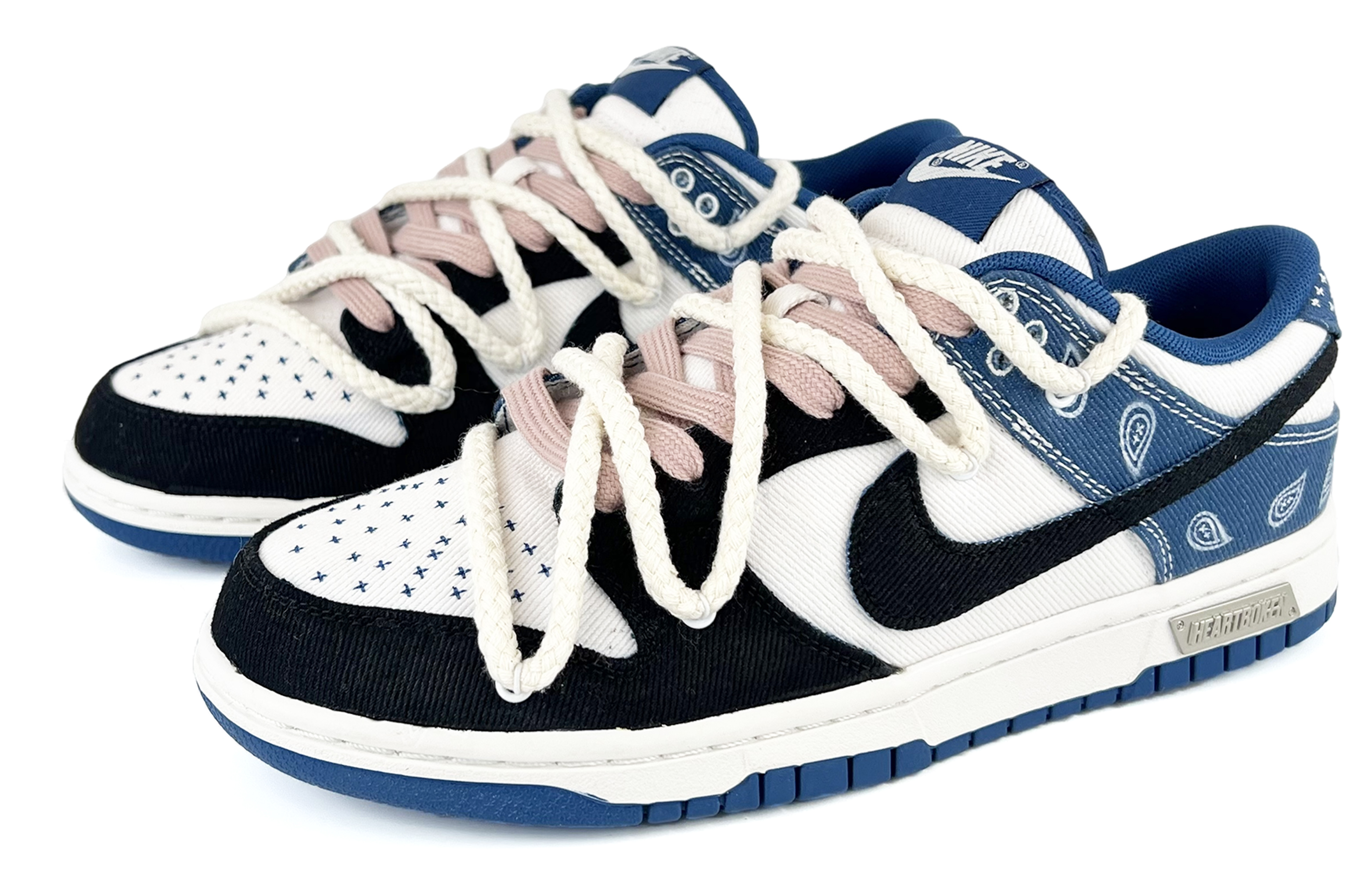 Lookbook [Sepatu Kustom] Nike Dunk Low 'Paisley Biru-Putih-Hitam' DV0834-101(Team45-贪玩蓝月)