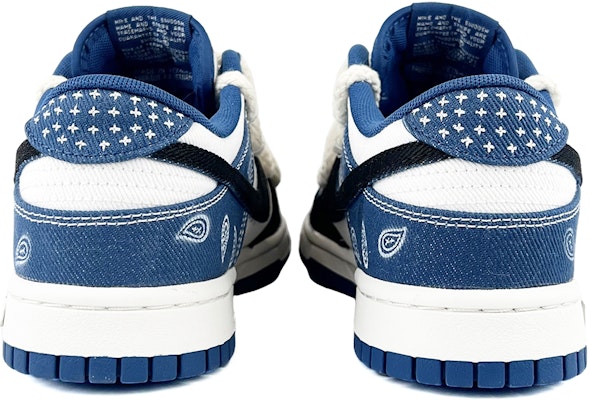 【定製籃球鞋】 Nike Dunk Low 順心 好玩藍月 麻繩拆解 腰果花 復古刺繡 低筒 板鞋 男款 藍白黑 Shop 【定製籃球鞋】 Nike Dunk Low 順心 好玩藍月 麻繩拆解 腰果花 復古刺繡 低筒 板鞋 男款 藍白黑