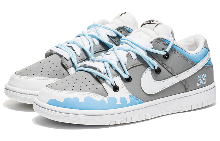 Lookbook [Kasut Custom] Nike Dunk Low 'Seni Grafiti Biru' DJ6188-101(TeamB-灰蓝解构S-BOX)