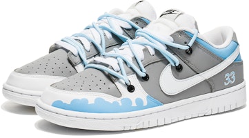 【訂製球鞋】 Nike Dunk Low 野鶴製造 解構主題 藍色藝術館 塗鴉 解構雙鞋帶 禮盒 低幫 板鞋 男款 灰藍 Lookbook 【訂製球鞋】 Nike Dunk Low 野鶴製造 解構主題 藍色藝術館 塗鴉 解構雙鞋帶 禮盒 低幫 板鞋 男款 灰藍