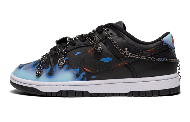 Buy 나이키 덩크 로우 '블루블랙 스컬플레임' (커스텀) DH9765-002(Teamfour-女款火焰蓝黑)