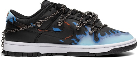 나이키 덩크 로우 '블루블랙 스컬플레임' (커스텀) DH9765-002(Teamfour-女款火焰蓝黑) Order 나이키 덩크 로우 '블루블랙 스컬플레임' (커스텀) DH9765-002(Teamfour-女款火焰蓝黑)