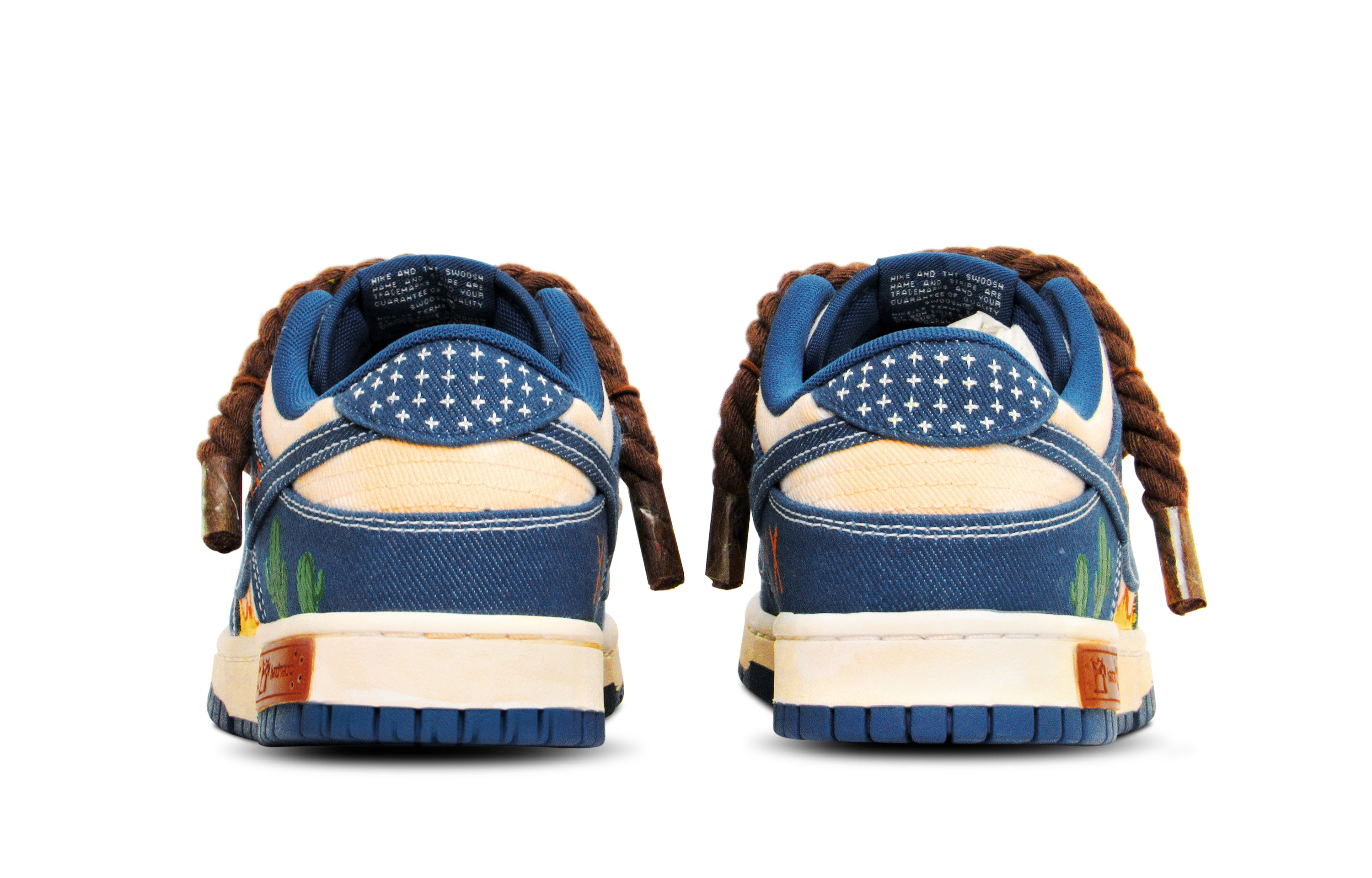 Shop ナイキ ダンク ロー 'ブルー ブラウン ハンドペイント グラフィティ' カスタムシューズ DV0834-101(Team65-手绘做旧)