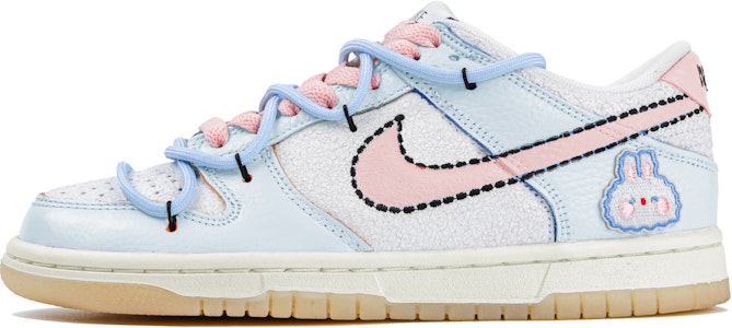 【定製球鞋】Nike Dunk Low 101 藍色小兔 童趣聚會 低筒 滑板鞋 GS 白藍 Buy 【定製球鞋】Nike Dunk Low 101 藍色小兔 童趣聚會 低筒 滑板鞋 GS 白藍