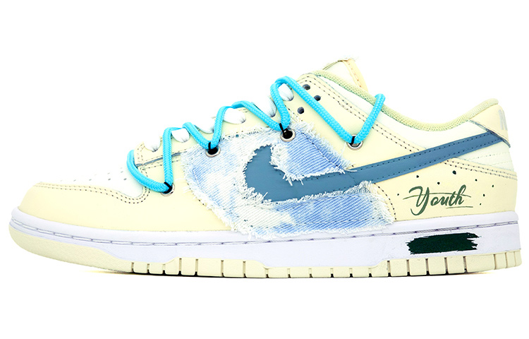 Buy [Kasut Custom] Nike Dunk Low 'Kanvas Biru Grafiti' DJ6188-100(Team肆-男款解构缝布涂鸦)
