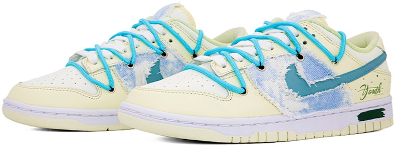 나이키 덩크 로우 '블루 캔버스 그라피티' (커스텀) DJ6188-100(Team肆-男款解构缝布涂鸦) Lookbook 나이키 덩크 로우 '블루 캔버스 그라피티' (커스텀) DJ6188-100(Team肆-男款解构缝布涂鸦)