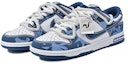 Lookbook 【訂製球鞋】 Nike Dunk Low 藍魅 戶外穿搭 復古 不規則圖案 小眾高級 麻繩解構 低筒 板鞋 男款 藍白