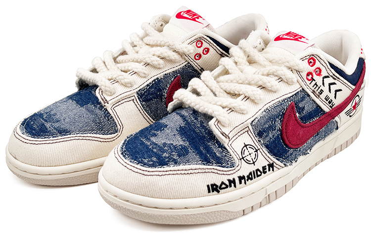 Lookbook 나이키 덩크 로우 '블루 크림 화이트' 커스텀 DV0834-100(Team肆-男款军事迷J)