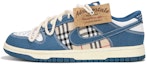 Buy 【定制球鞋】 Nike Dunk Low 解構綁帶 氧化做舊 格子 高級 復古 休閒 低幫 板鞋 男款 藍色