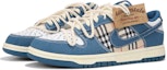 Lookbook 【定制球鞋】 Nike Dunk Low 解構綁帶 氧化做舊 格子 高級 復古 休閒 低幫 板鞋 男款 藍色