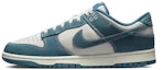 Details for 【定制球鞋】 Nike Dunk Low 解構綁帶 氧化做舊 格子 高級 復古 休閒 低幫 板鞋 男款 藍色