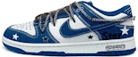 Buy 【客製球鞋】Nike Dunk Low 星鏈 藍色牛仔 雙鞋帶 低筒 板鞋 男款 白藍