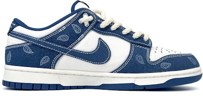 【定製球鞋】 Nike Dunk Low 藍色牛仔 麻繩 腰果花 復古主題 低幫 板鞋 男女同款 白藍 Order 【定製球鞋】 Nike Dunk Low 藍色牛仔 麻繩 腰果花 復古主題 低幫 板鞋 男女同款 白藍