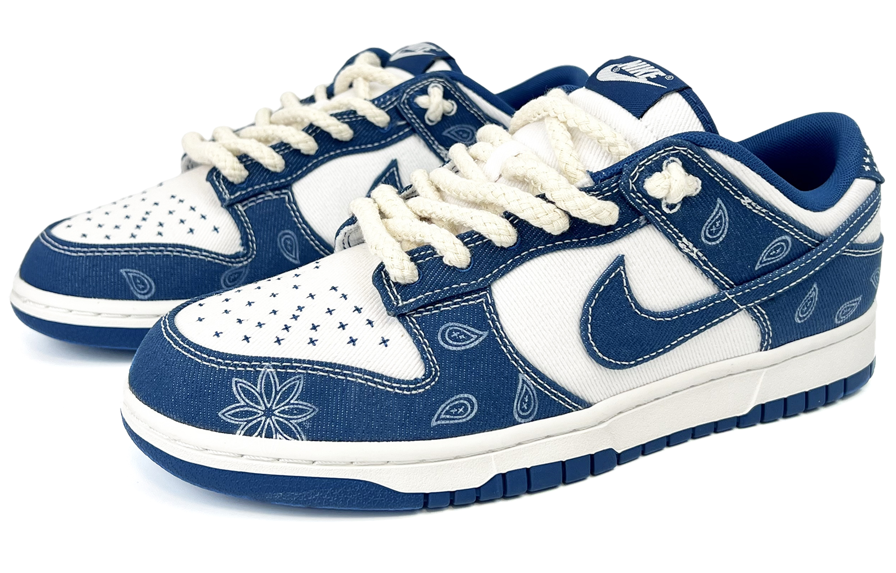 Lookbook [Kasut Custom] Nike Dunk Low 'Blue Denim Paisley' DV0834-101(Tema-45蓝色牛仔腰果花)