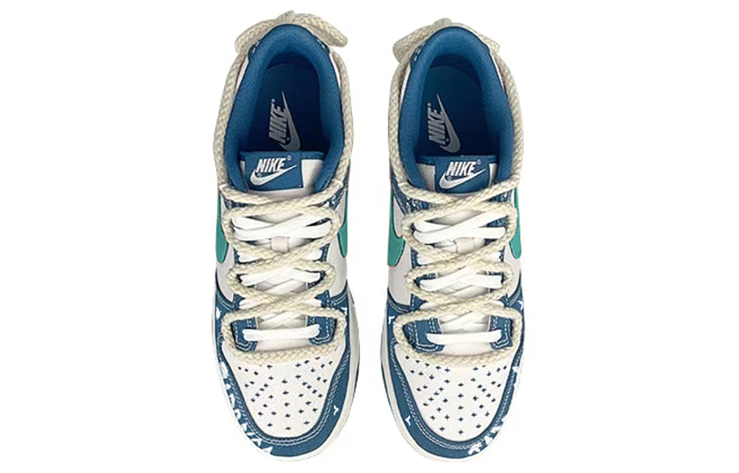 Shop [Sepatu Kustom] Nike Dunk Low 'Blue Denim Primitive Tribe' DV0834-101(Team50-印第安-男)
