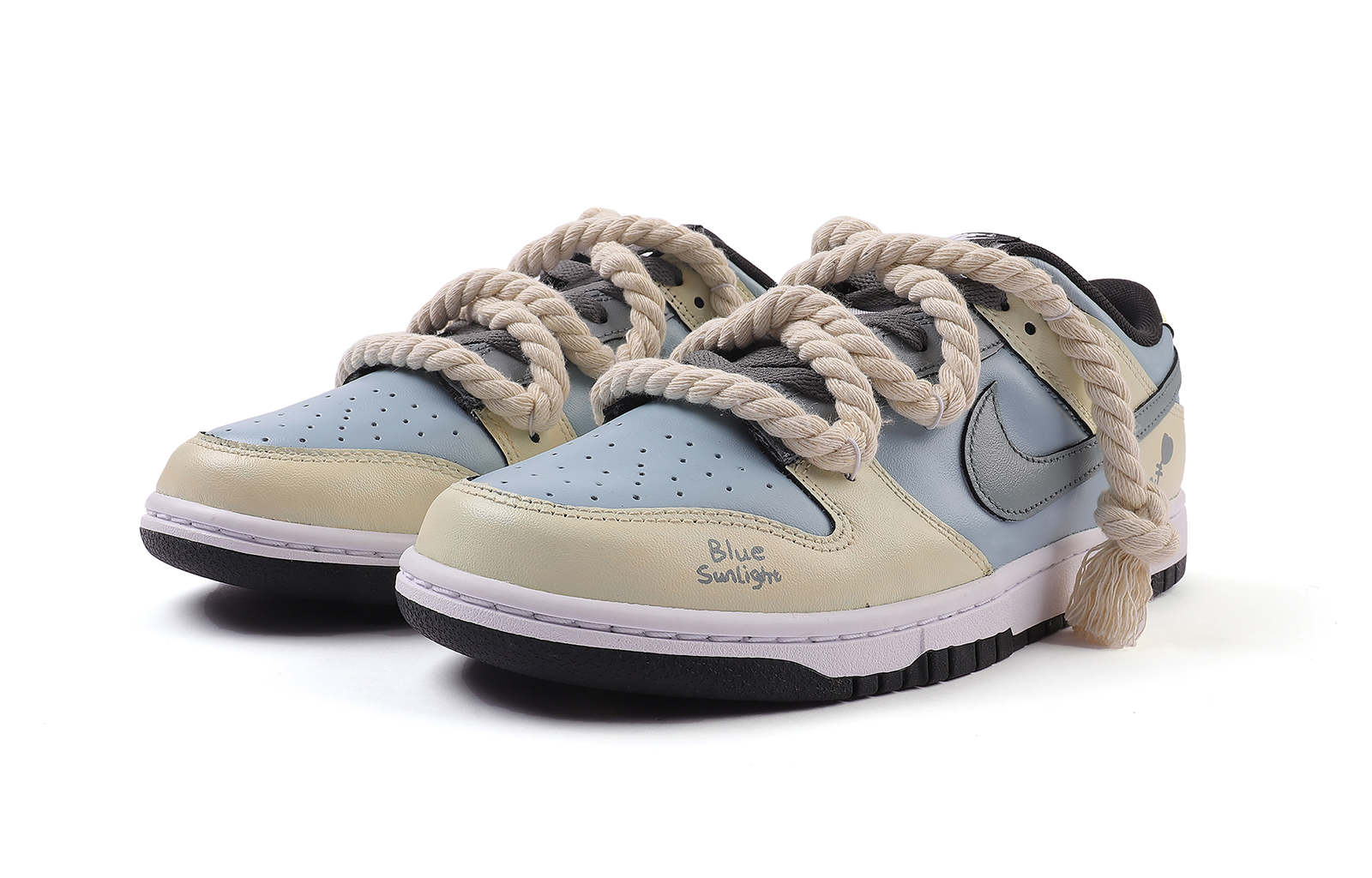 Lookbook [Kasut Custom] Nike Dunk Low 'Biru Fragment Anak Anjing' DD1391-100(Team85-男款古朴蓝晒）