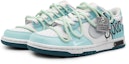 Lookbook 【訂製球鞋】 Nike Dunk Low 藍色軌跡 Good個性塗鴉 標牌可拆卸 低筒 滑板鞋 GS 白藍