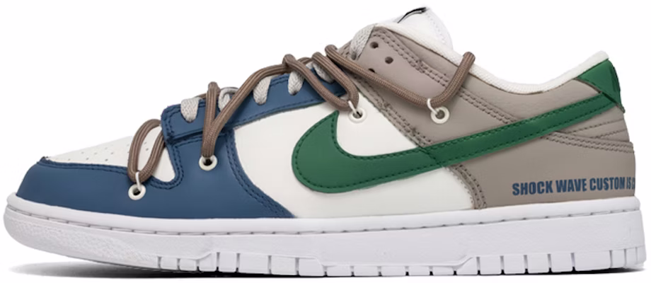 【定制球鞋】Nike Dunk Low 岩石 森林 大地 解構綁帶 簡約潮流 低幫 板鞋 男款 藍灰 Buy 【定制球鞋】Nike Dunk Low 岩石 森林 大地 解構綁帶 簡約潮流 低幫 板鞋 男款 藍灰