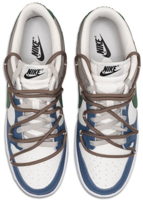 【定制球鞋】Nike Dunk Low 岩石 森林 大地 解構綁帶 簡約潮流 低幫 板鞋 男款 藍灰 Shop 【定制球鞋】Nike Dunk Low 岩石 森林 大地 解構綁帶 簡約潮流 低幫 板鞋 男款 藍灰